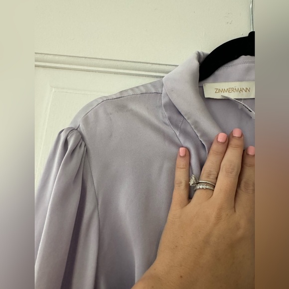 NWT medium / AUS 2 Zimmerman Silk Purple Wrap Dress Midi - Picture 13 of 15